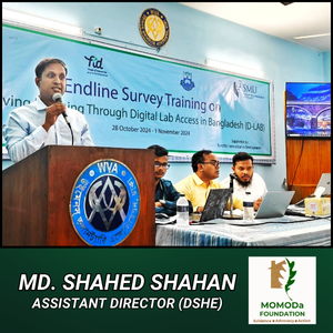 Md. Shahed Shahan, AD of DSHE, attended Endline Survey Training (D-LAB) project