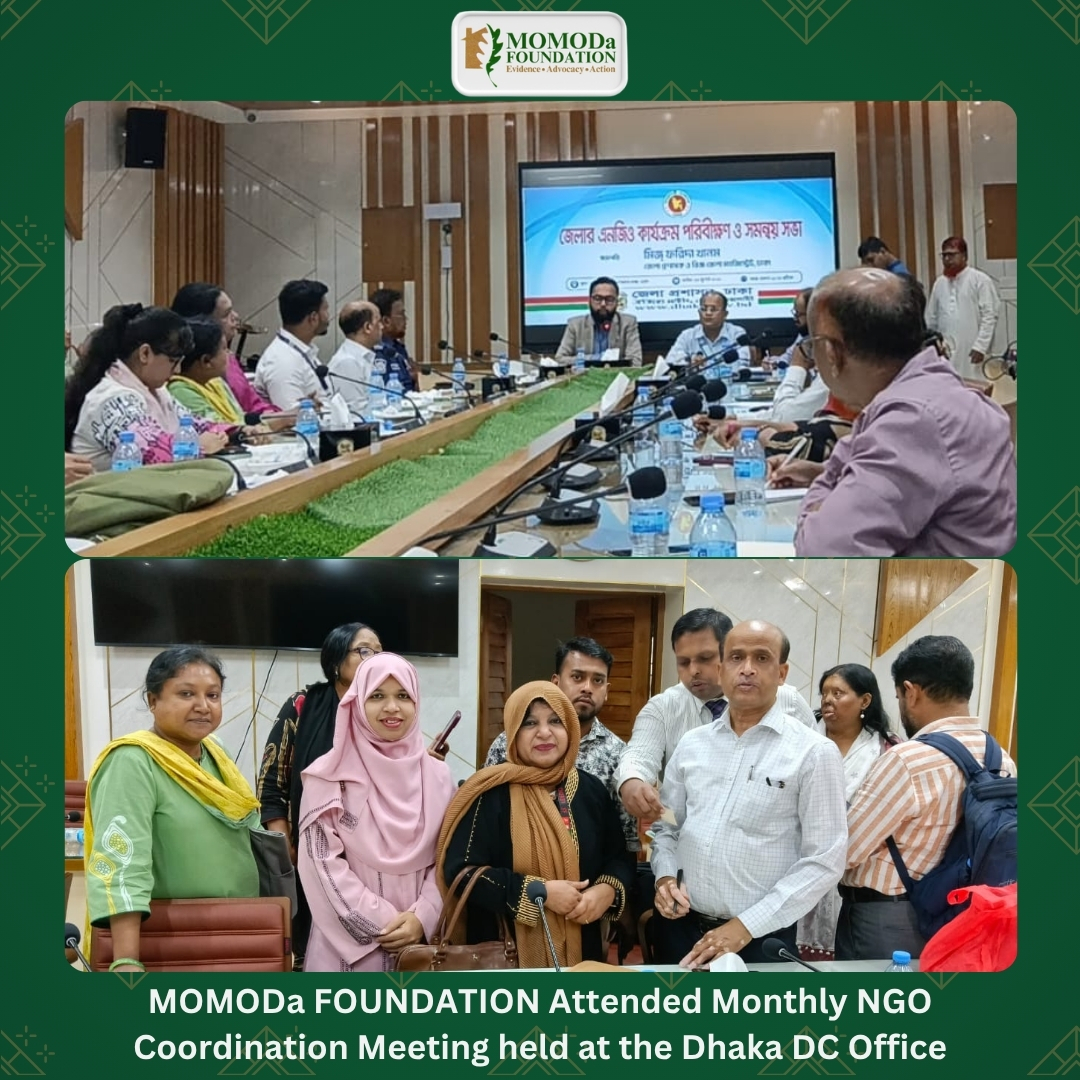 MOMODa FOUNDATION participated in the NGO Monthly Coordination Meeting held at the Office of the Deputy Commissioner (DC), Dhaka