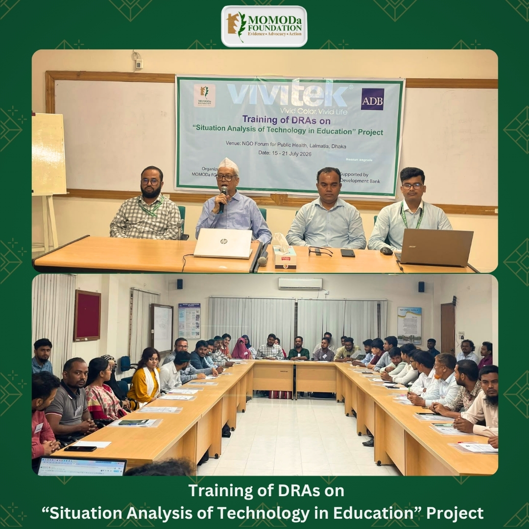 MOMODa FOUNDATION successfully conducted the 1st day of the 7-day Training of Data Research Assistants (DRAs) for the project “Situation Analysis of Technology in Education”